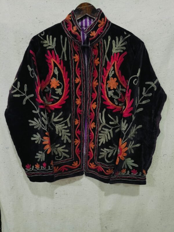 cotton velvet suzani jacket