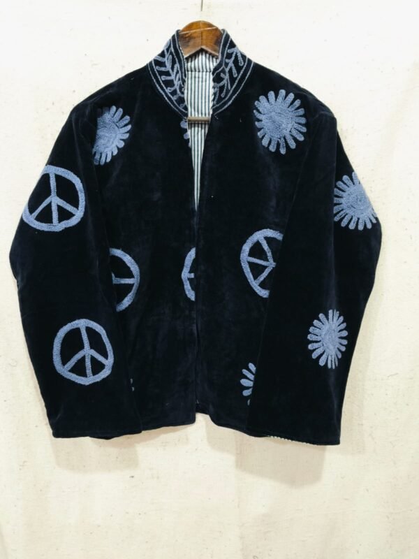 cotton velvet suzani jacket