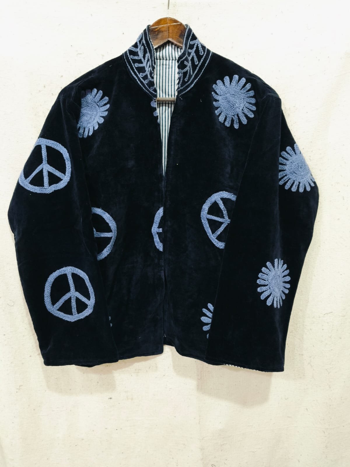 cotton velvet suzani jacket
