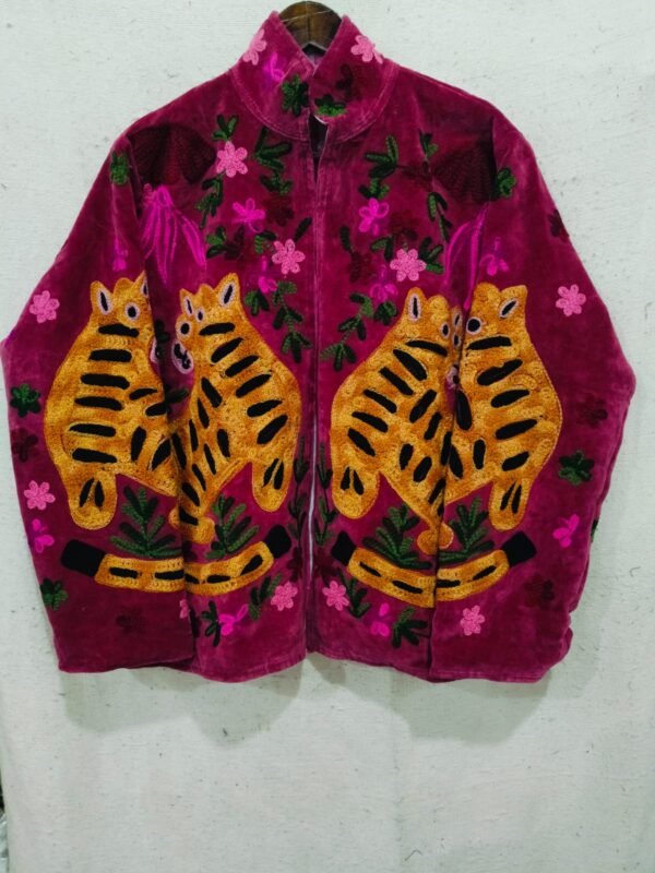 Tiger Embroidery Velevt Suzani Jacket 