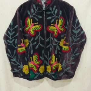 butterfly cotton velvet jacket