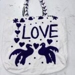 Velvet cotton tote bags