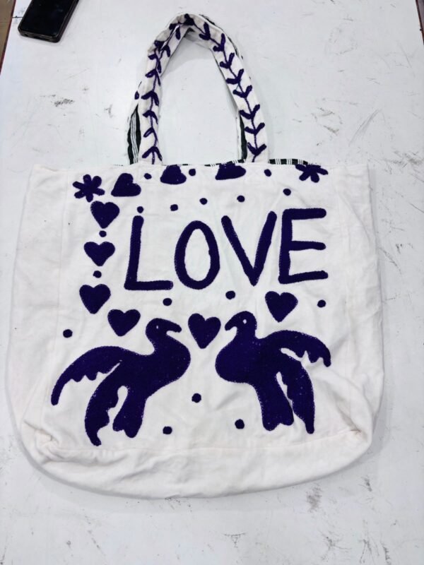Velvet cotton tote bags