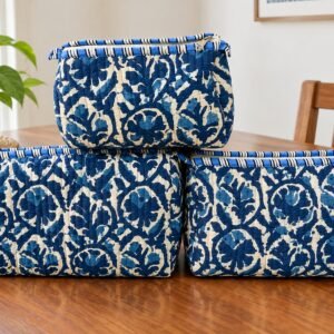 3-Piece Jaipuri Print Travel Pouch Set Combo
