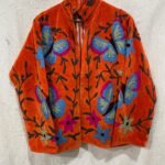 butterfly cotton velvet jacket