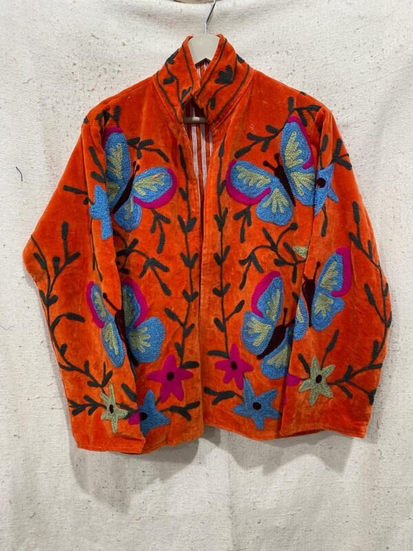 butterfly cotton velvet jacket